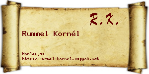 Rummel Kornél névjegykártya