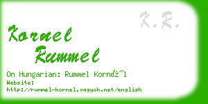 kornel rummel business card